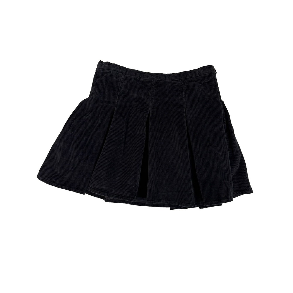 SO Women's 1‎ Black Corduroy Flared Skater Mini Skirt Y2K 90's Sexy Schoolgirl